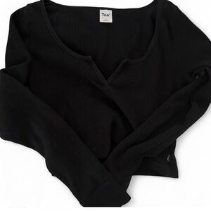 TNA Deep Black V-Neck Long Sleeve